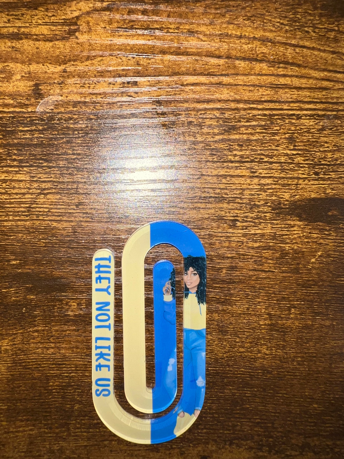 Jumbo Paper Clip They Not Like Us (Yellow and Blue)