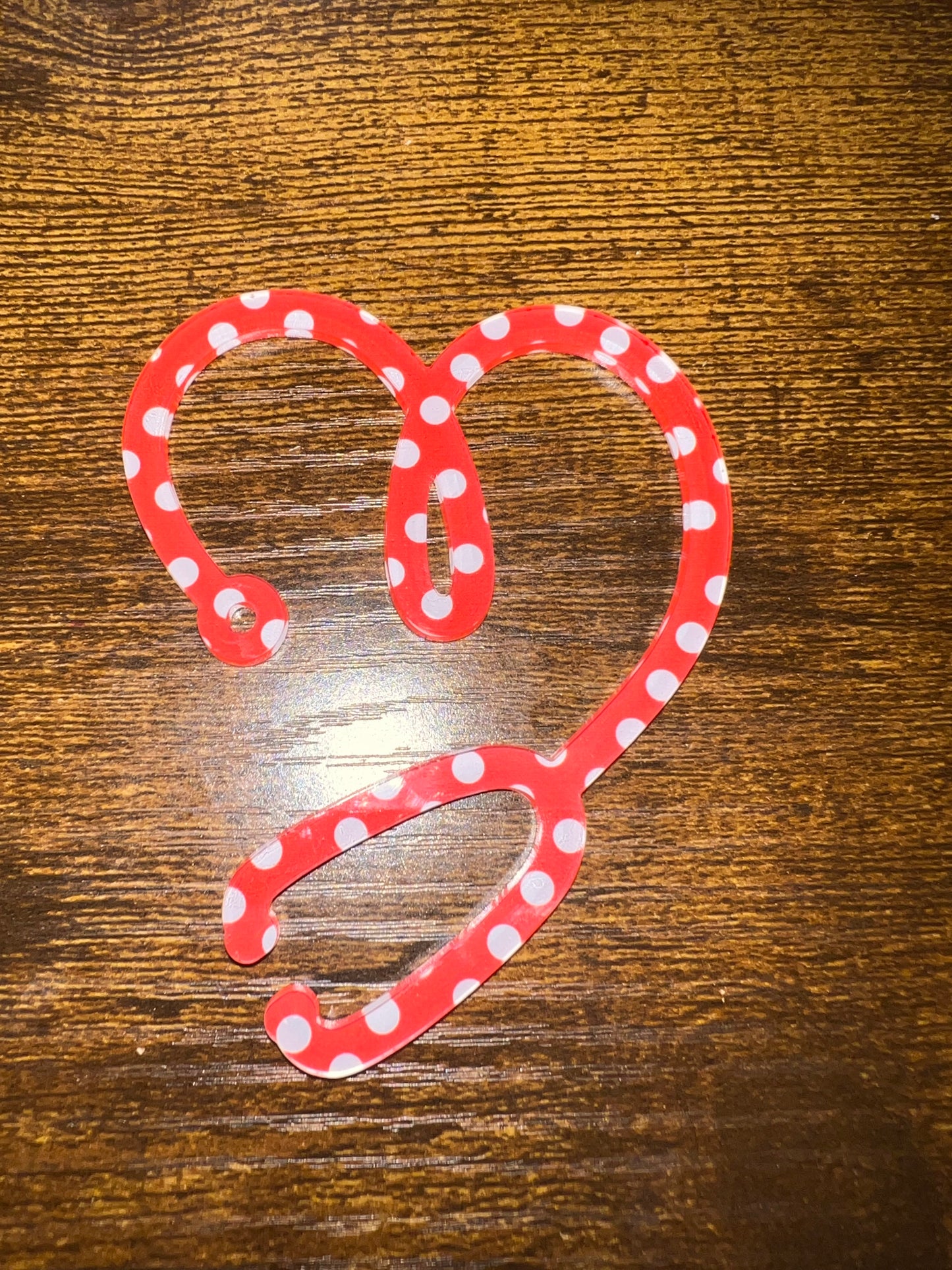 Red and White Polka Dot Stethoscope Jumbo Paperclip