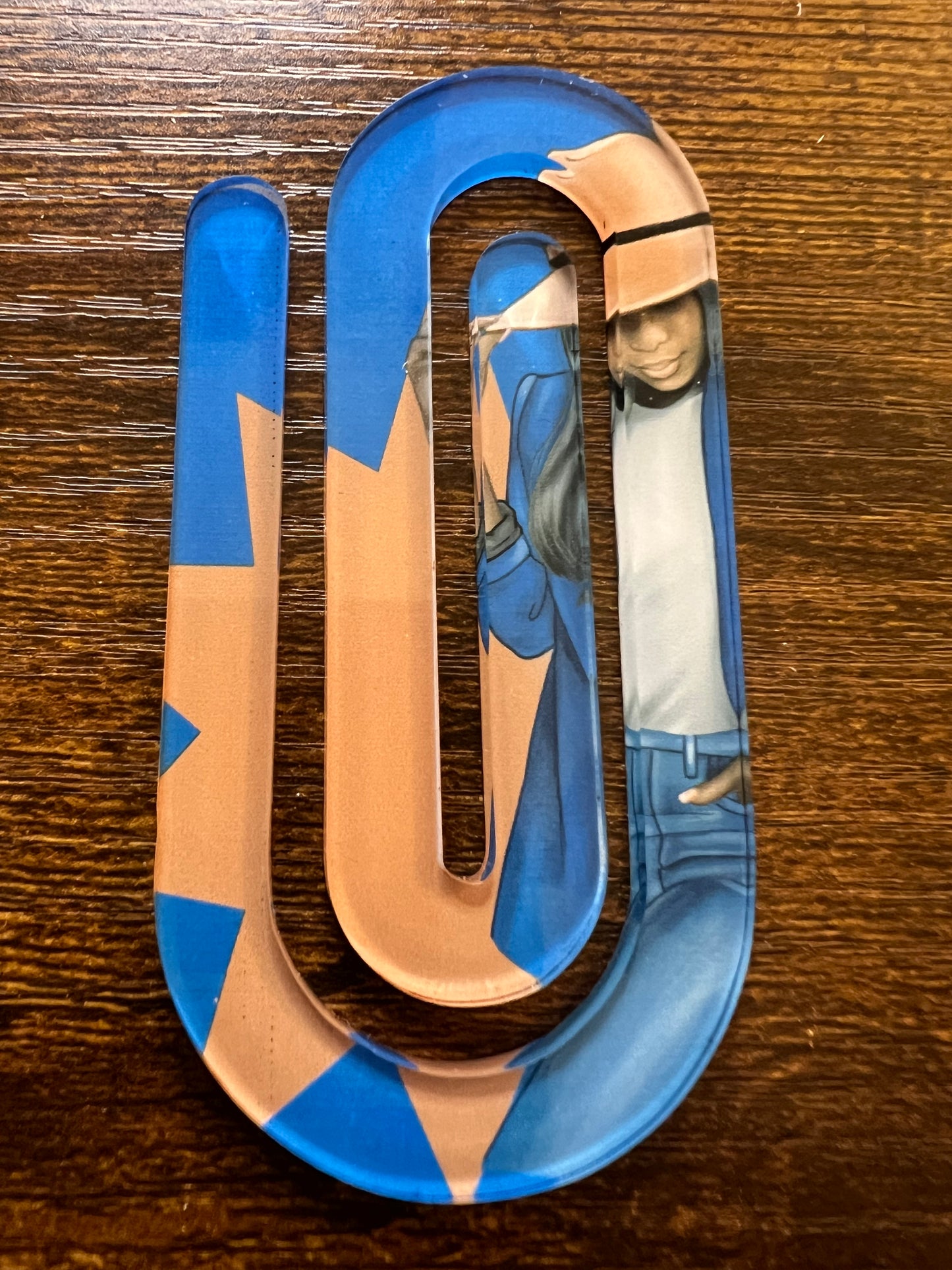 Tilt Hat Jumbo Paper Clip (Blue and Brawn)