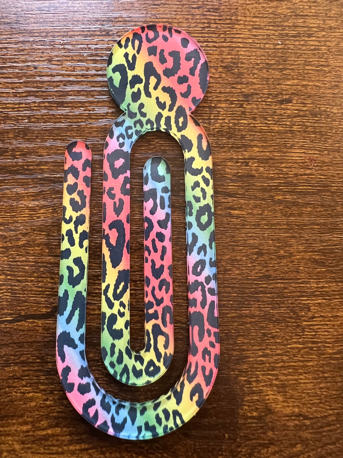Leopard Rainbow Jumbo Paperclip