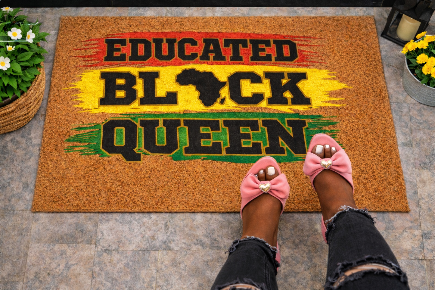 Educated Black Queen Doormat