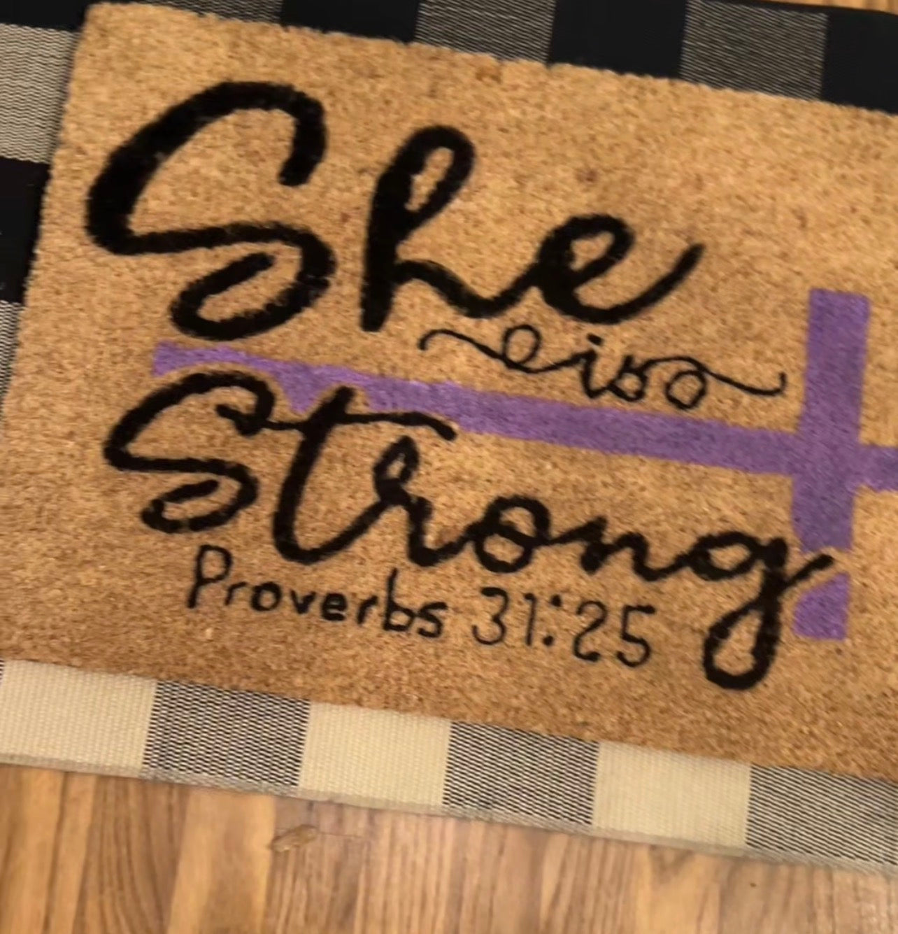 She Is Strong Doormat