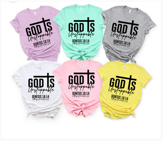God Is Unstoppable- Chest and Sleeve Scripture  (Sweatshirt)- Black Print
