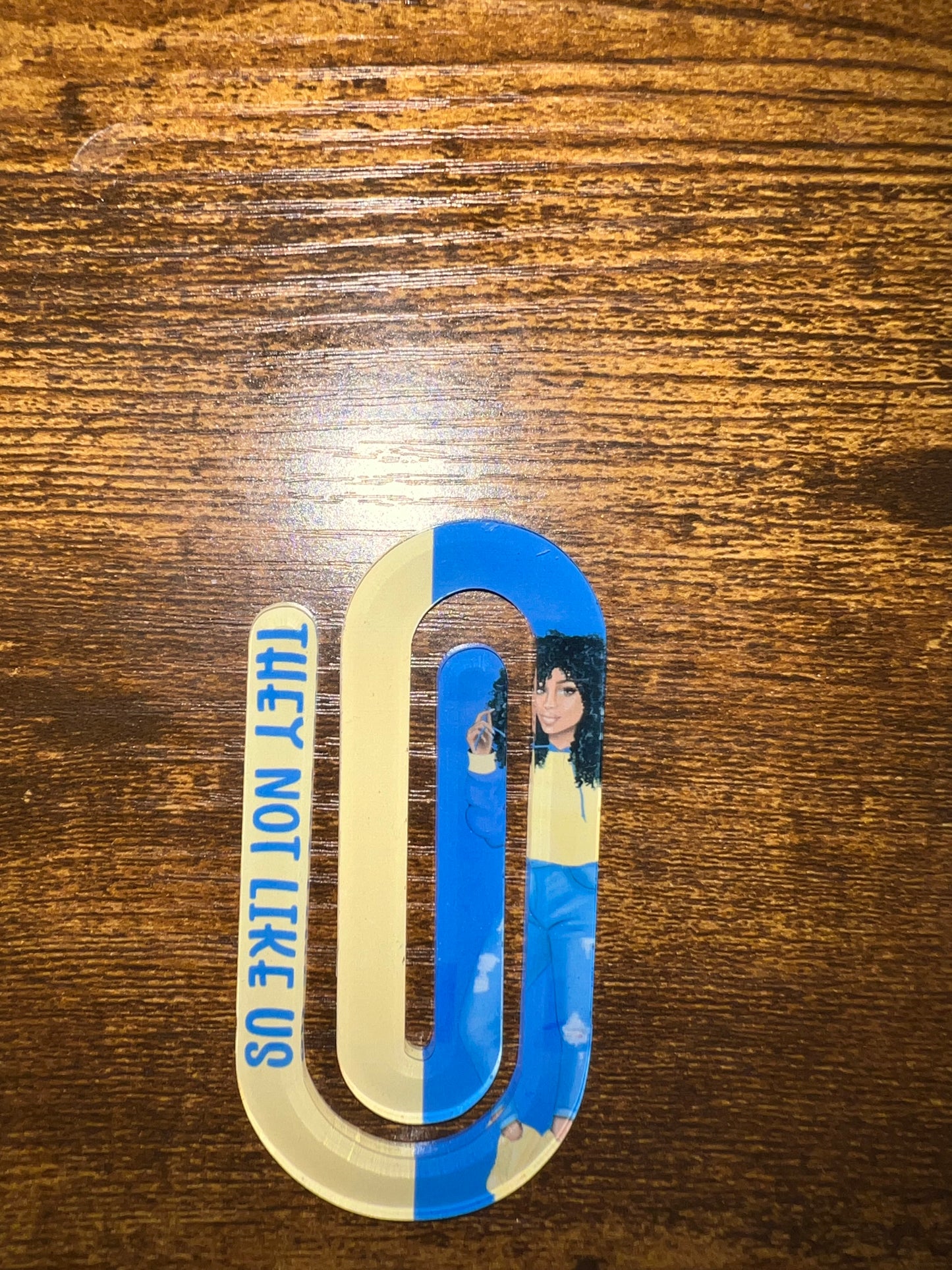 Jumbo Paper Clip They Not Like Us (Yellow and Blue)