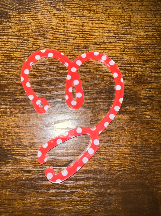 Red and White Polka Dot Stethoscope Jumbo Paperclip