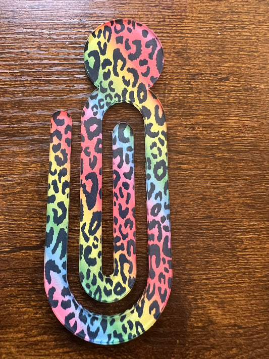 Leopard Rainbow Jumbo Paperclip