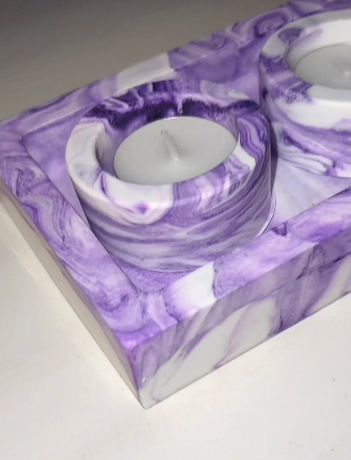 Long tray w/4 tea light holder