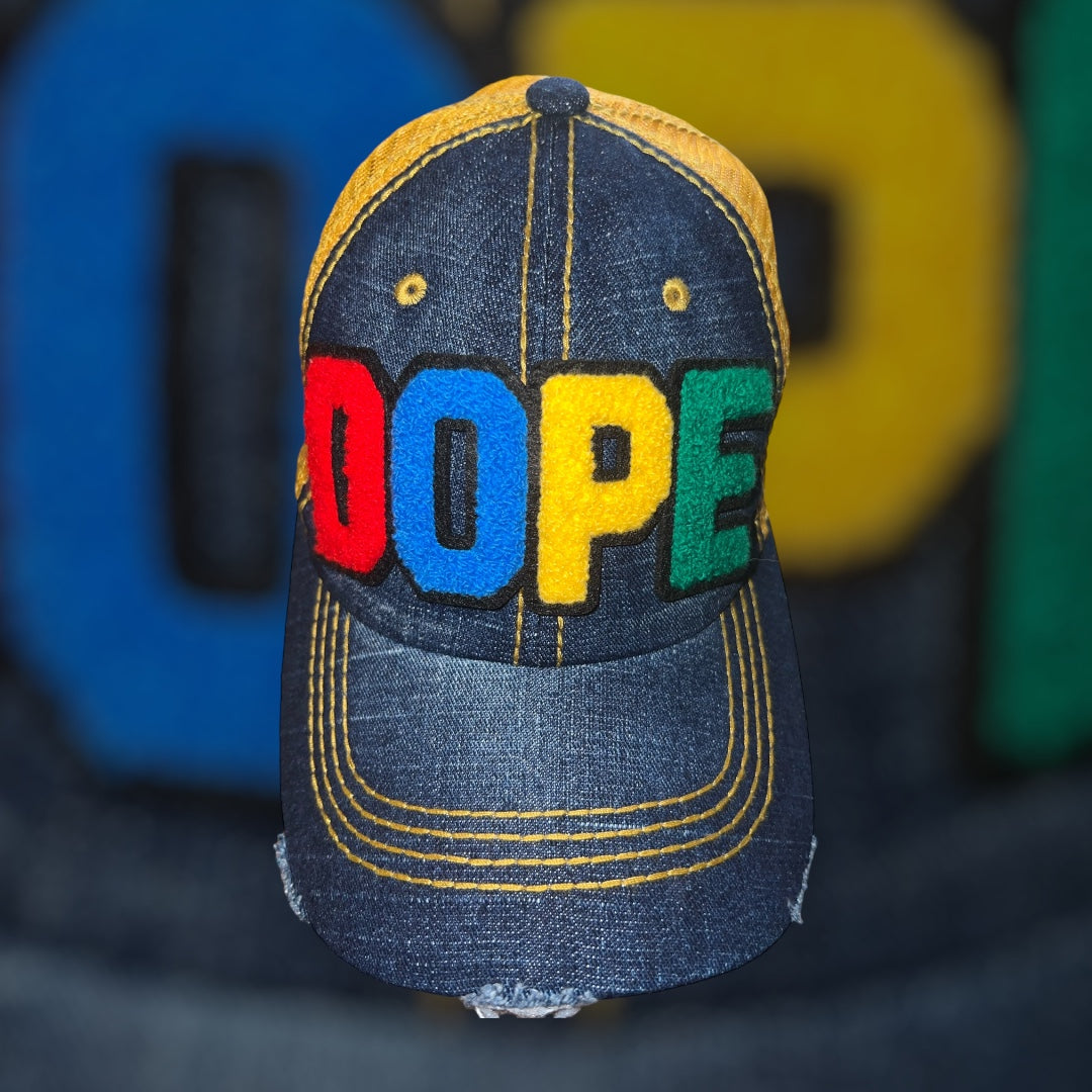 Distressed Jean DOPE hat